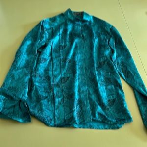 Louis Feraud teal and black shirt US6 $80
